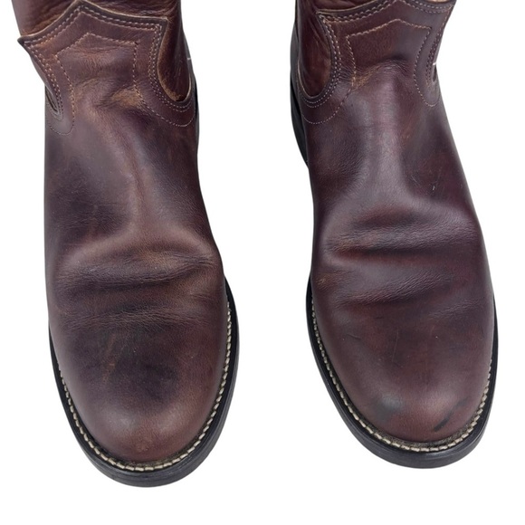 JUSTIN L 3408 ROPER COWHIDE LEATHER BROWN BARN CLASSIC COWBOY WORK BOOT - Picture 8 of 13